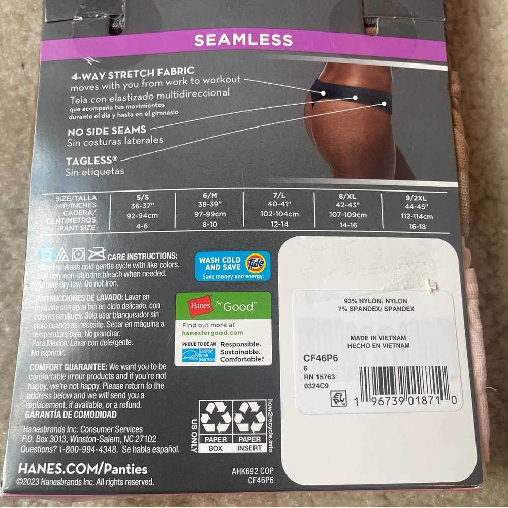 Hanes Comfort Flex Fit‎ Seamless Thongs Medium NWT - Picture 3 of 4